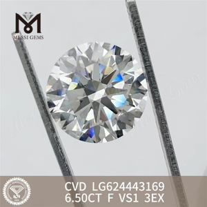 6,50 CT F VS1 3EX CVD Runde lose hergestellte Diamanten LG624443169丨Messigems