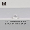 5,19 KT D VVS2 EX EX OV CVD 5 ct CVD Diamant LG595394636