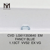1,13 CT VVS2 CVD FANCY BLUE EM Lab Diamond Solitaire IGI Diamonds Brilliance丨Messigems LG611353640 