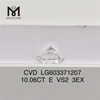 10,06 CT E VS2 3EX Neue im Labor hergestellte Diamanten丨Messigems CVD LG603371207