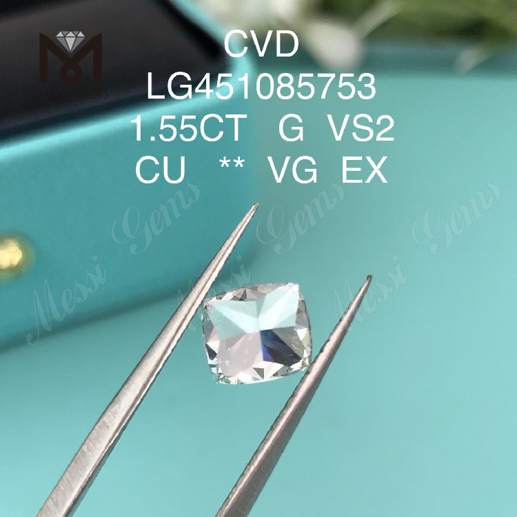 1,55 Karat g VS2 CVD-Diamant im Kissenschliff im Labor zum Neupreis