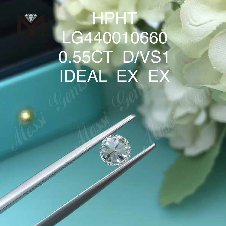 0,55 CT D/VS2 runde kultivierte Diamanten, IDEAL
