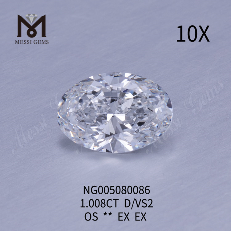 1,008 Karat Labordiamanten D VS2 HPHT OVAL, im Labor gezüchtete Diamanten