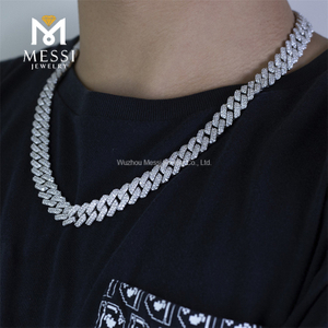 Hip-Hop-Schmuck Moissanite Cuban Halskette Ice Out Moissanite Cuban Link Chain