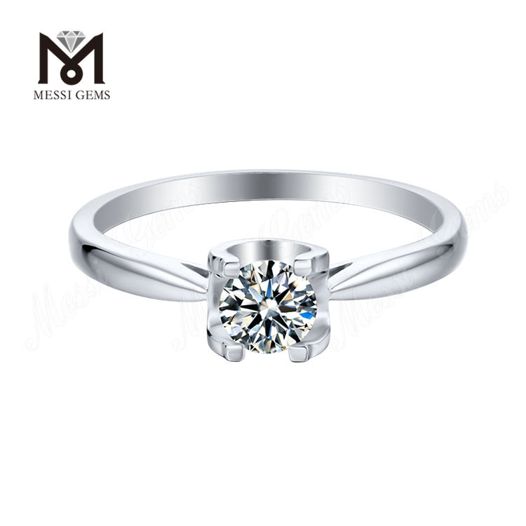 Moissanite Ring für Frau Schmuck 14 Karat Weißvergoldung Ring 925 Sterling Silber Ring