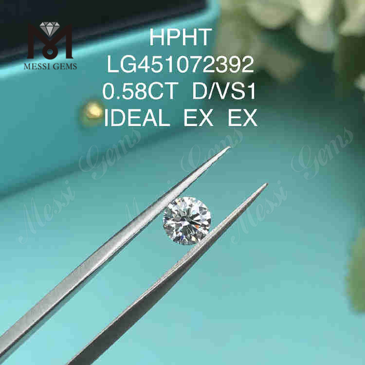 0,58 CT D/VS1 im Labor hergestellte Diamanten, IDEAL EX EX 
