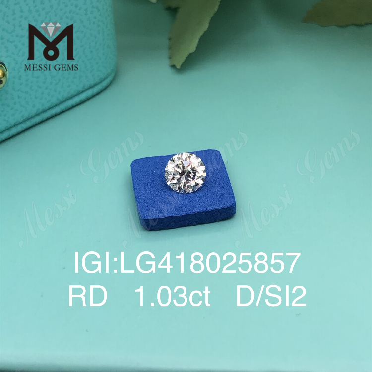1,03 CT D/SI2 runde, im Labor gezüchtete Diamanten mit VG