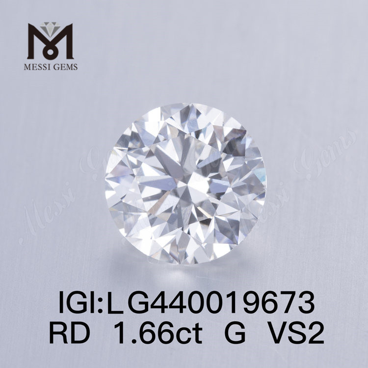 1,66 Karat G VS2 IDEAL Runder, im Labor gezüchteter Diamant