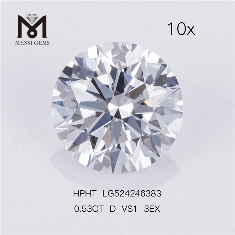 0,53 Karat D VS1 3EX Lose runde, im Labor gezüchtete Diamanten online zum Fabrikpreis kaufen