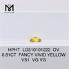 0,81 ct Fancy Vivid Yellow Vs Lab Diamond OV Shape HPHT Synthetic Diamonds Factory Price