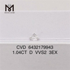 1,04 CT D VVS2 3EX runder, im Labor gezüchteter Diamant CVD IGI