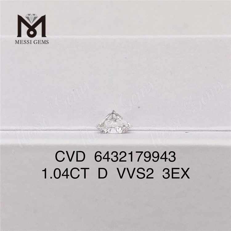 1,04 CT D VVS2 3EX runder, im Labor gezüchteter Diamant CVD IGI