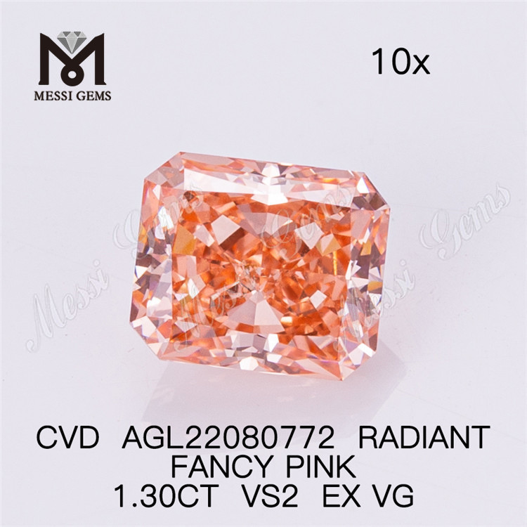 1,30 KT RADIANT FANCY PINK VS2 EX VG CVD-Diamant 