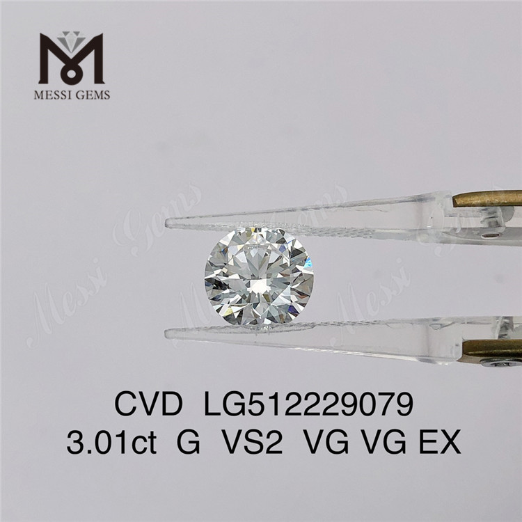  3,01 CT G CVD-Diamant zum Großhandelspreis im Vergleich zu künstlichen Diamanten zum Großhandelspreis