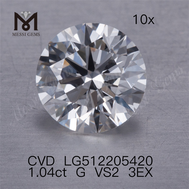 1,04 ct G meistverkaufter loser CVD-Labordiamant vs. 3EX runder Labordiamant zum Neupreis