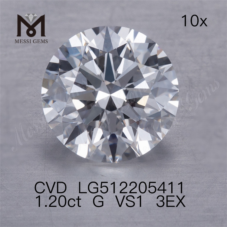 1,20 ct vs. billiger loser CVD-Labordiamant G 3EX, 1 Karat künstlicher Diamant, günstiger Preis
