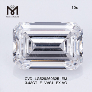 3,43 CT E VVS1 EX VG EM lose synthetische Diamanten CVD LG529260625
