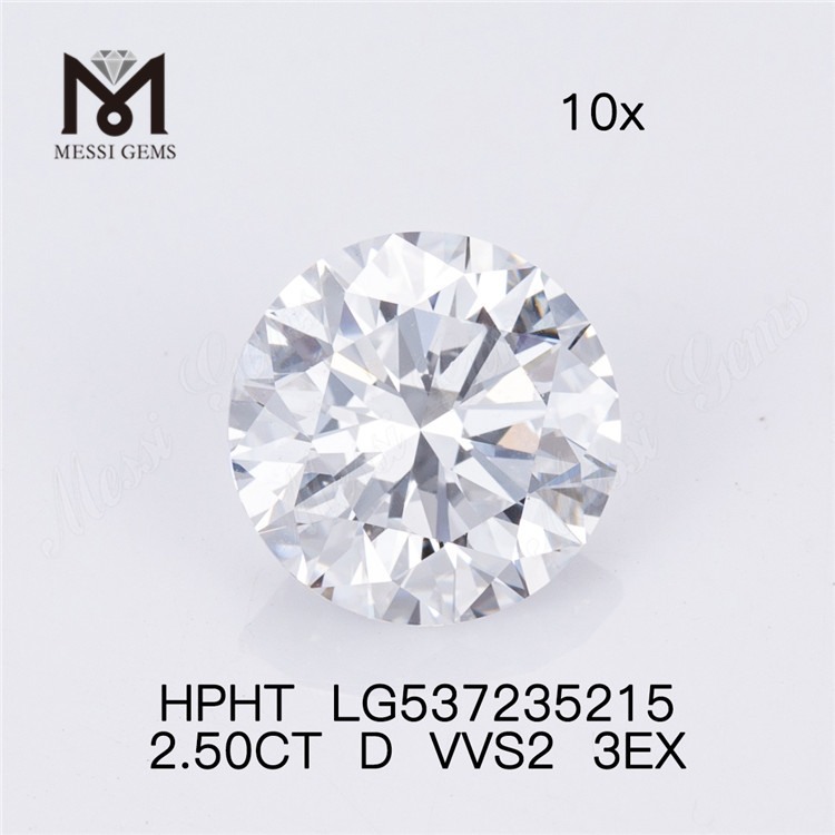 2,5 CT D VVS HPHT-Diamanten, runde Form, lose HPHT-Diamanten, Großhandelspreis