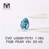 1,18 ct blauer IGI-Labordiamant im Birnenschliff