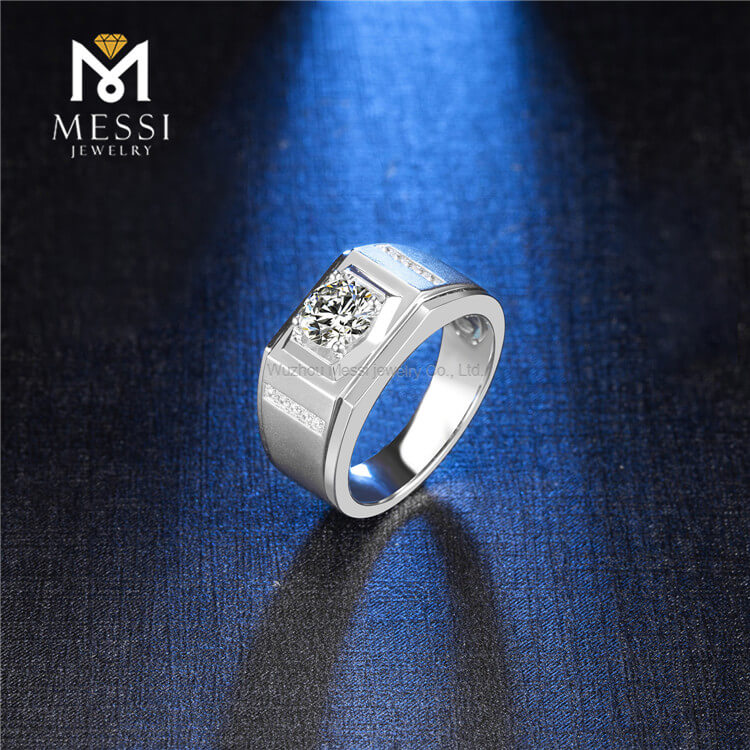 Qualität 925 Sterling Silber Schmuck Herren Ringe Moissanite Edelstein Ring