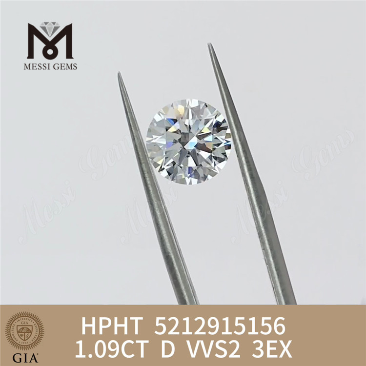 1,09 CT D VVS2 3EX HPHT GIA hergestellt, nicht abgebaute Diamanten 5212915156丨Messigems 