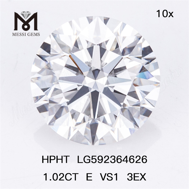 1,02 CT E VS1 3EX 1 ct HPHT-Diamanten IGI LG592364626 