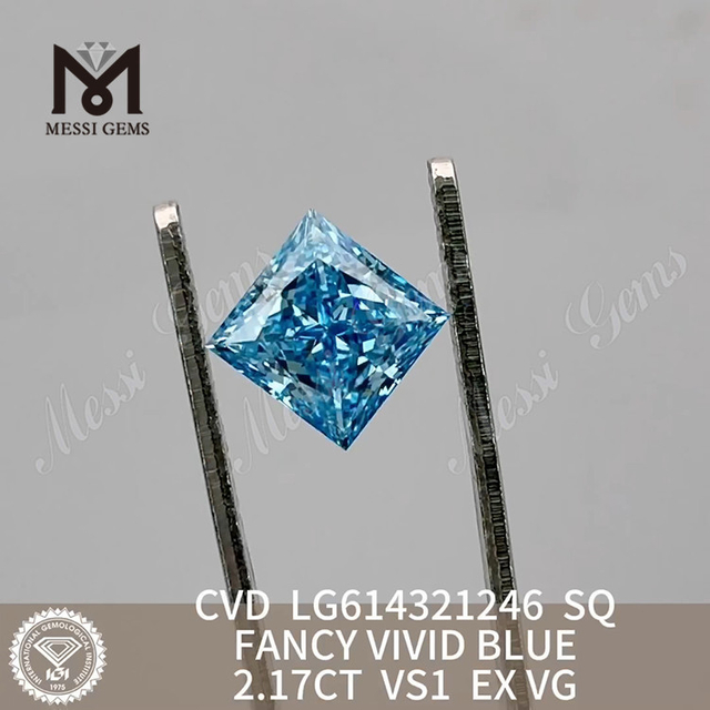 2,17 CT SQ FANCY VIVID BLUE, im Labor hergestellte Diamanten VS1 LG614321246丨Messigems