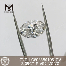 3,05 CT F VS2 OV Großhandel mit IGI-zertifizierten losen Diamanten, ethisch beschafft und fachmännisch geschliffen: Messigems LG608380105