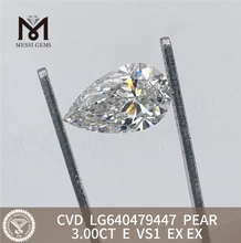 3,00 CT E VS1 PEAR Labordiamanten bester Qualität IGI LG640479447丨Messigems