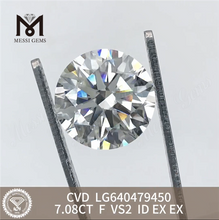 7,08 CT F VS2 ID, große, im Labor hergestellte Diamanten, CVD LG640479450丨Messigems 