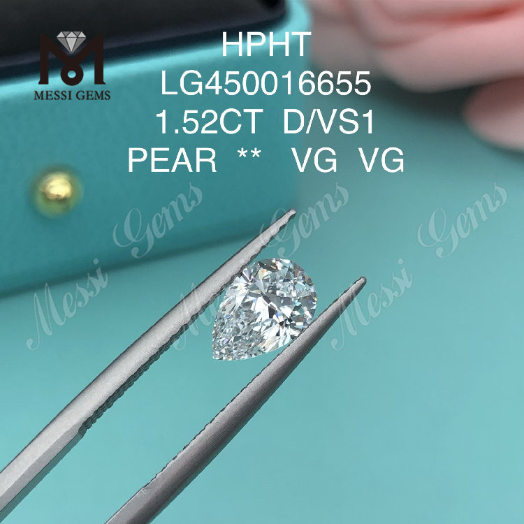1,52 Karat D/VS1 Labordiamanten im Birnenschliff VG