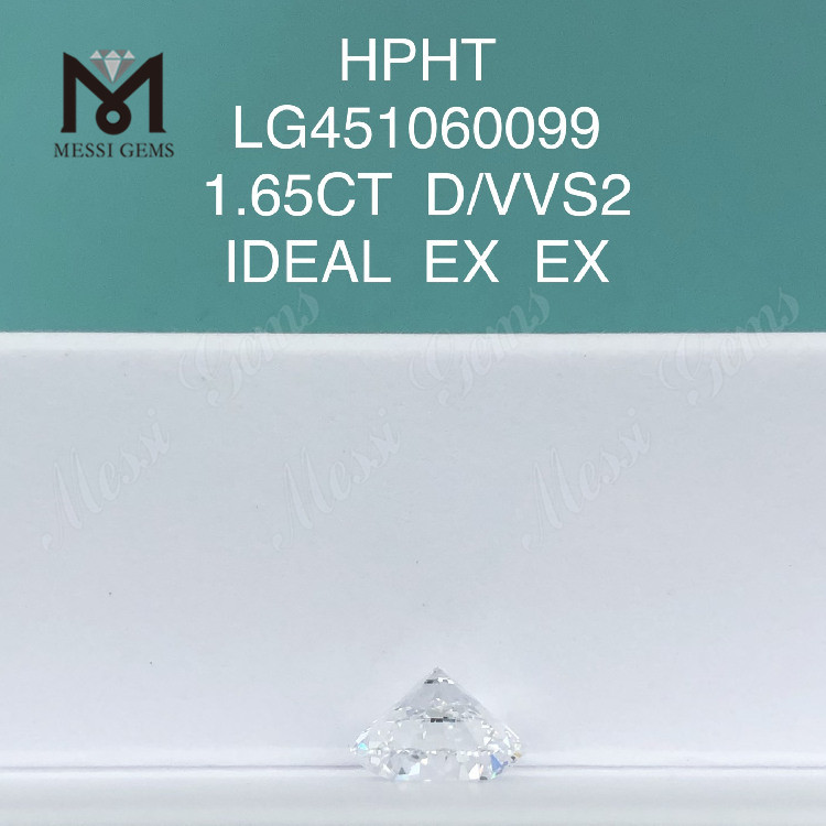1,65 Karat D VVS2 IDEAL Cut Runde Labordiamanten HPHT