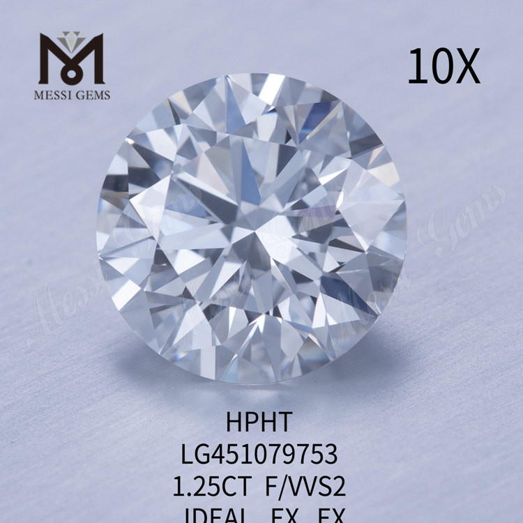 1,25 ct F VVS2 RD IDEAL Cut Grade Labordiamanten HPHT-Diamant im Angebot