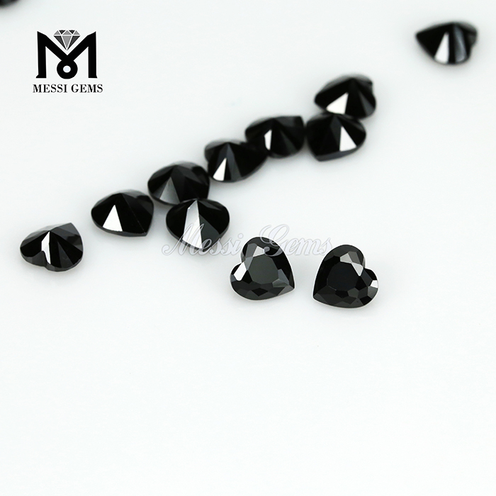 Großhandelspreis Herzschliff 5 x 5 mm schwarze Zirkonia-Steine