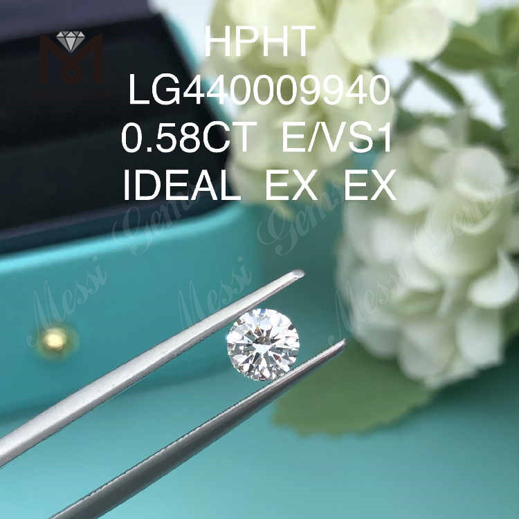 0,58 CT weiße E/VS1 runde, beste, im Labor hergestellte Diamanten, IDEAL