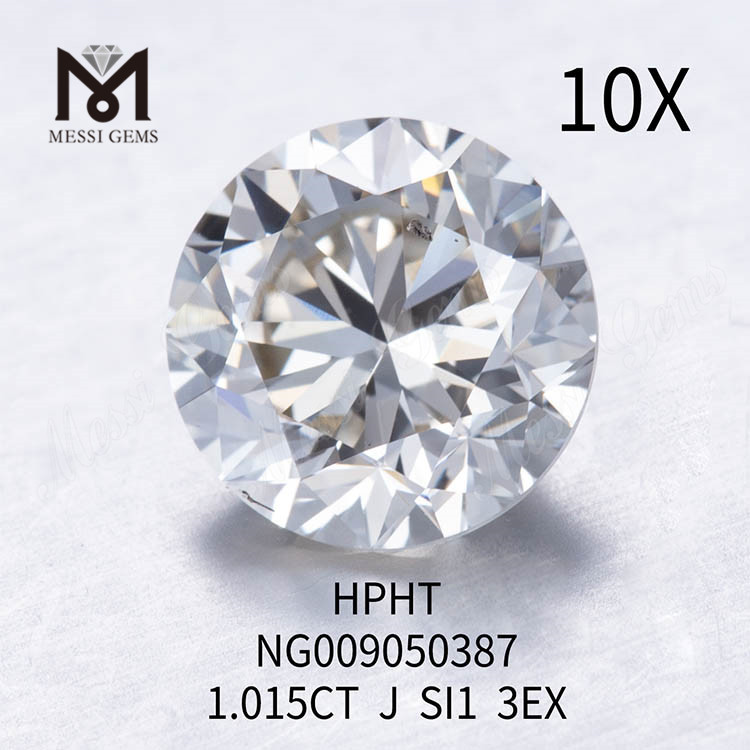 1,015 CT J weißer, im Labor gewachsener Diamantstein in runder Form SI1