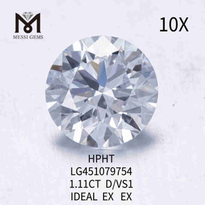 1,11 CT D/VS1 loser, im Labor hergestellter Diamant, IDEAL EX EX 
