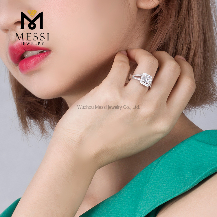 Verlobungsring 18 Karat Au 750 Gold DEF Moissanite Ring für Mädchen