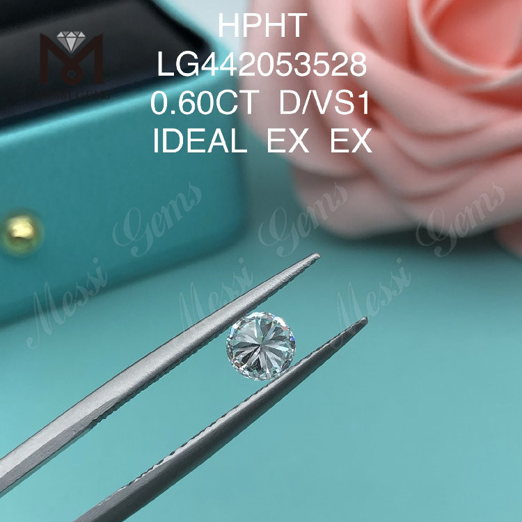 0,60 Karat D VS1 runde Labordiamanten im BRILLANT-IDEL-Schliff