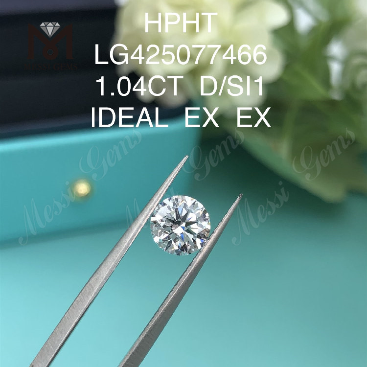 1,04 Karat D/SI1 IDEAL EX EX im Labor gezüchteter Diamant, rund 