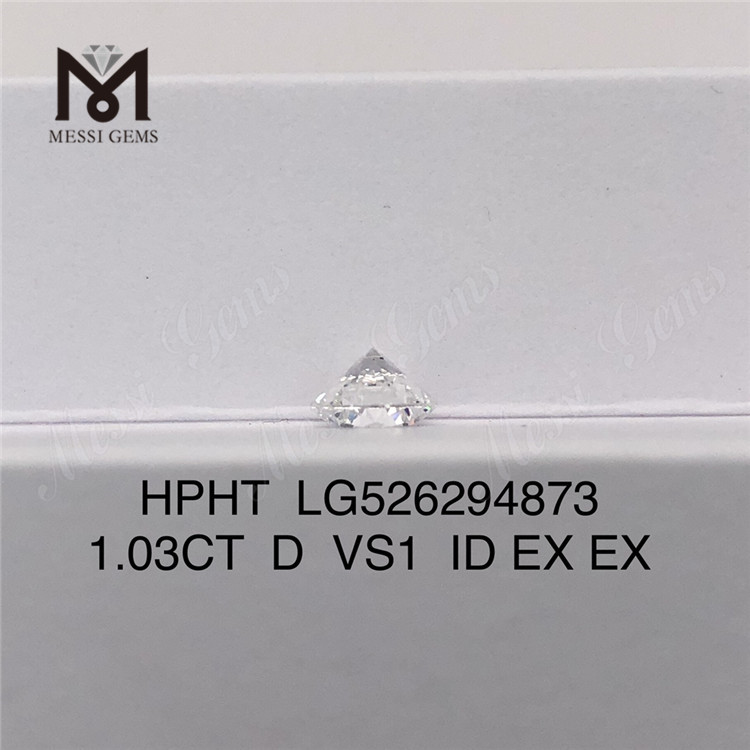 1,03 CT D VS1 ID EX EX runde, im Labor gezüchtete Diamanten HPHT