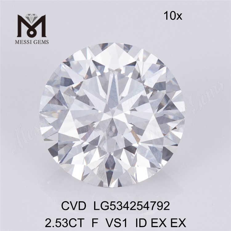 2,53 CT F VS loser Labordiamant im Großhandel, Labordiamanten in RD-Form mit 2,5 Karat zu verkaufen