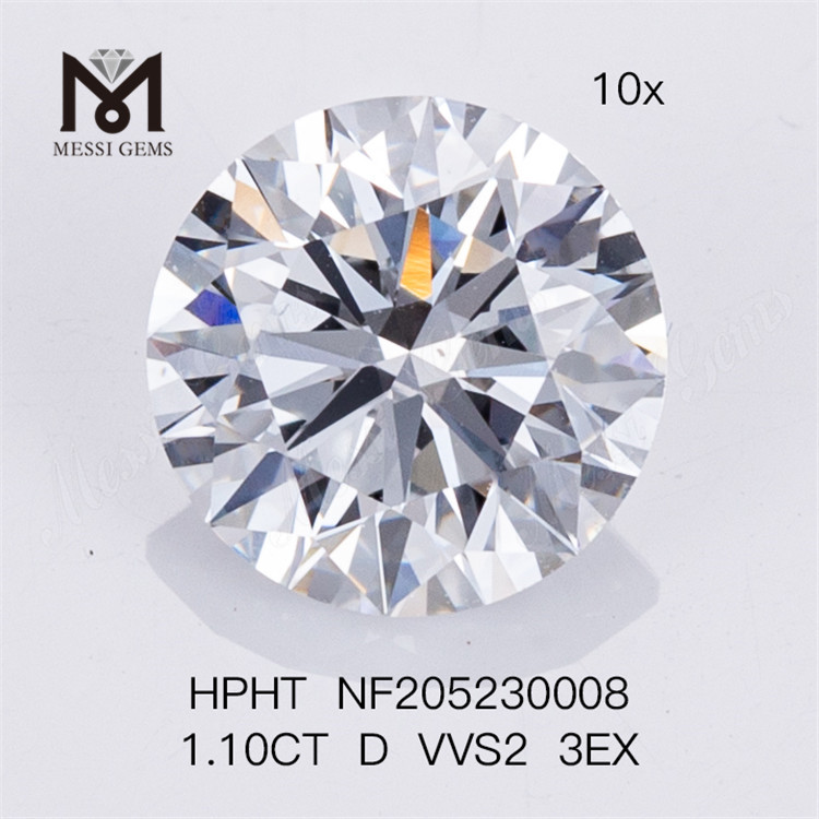Großhandel 1,10 ct D VVS2 runder Brillantschliff HPHT 3EX synthetischer, im Labor gezüchteter Diamant