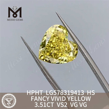 3,51 CT VS2 HS FANCY VIVID YELLOW VG VG hochwertige, im Labor hergestellte Diamanten HPHT LG578319413