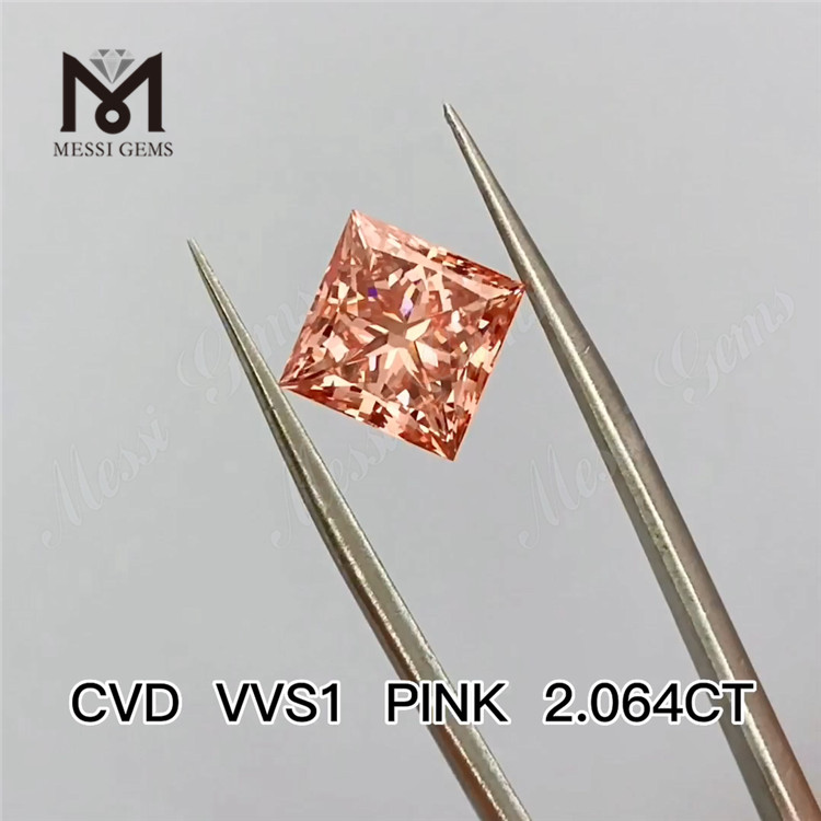 2,064 ct rosafarbener, im Labor gezüchteter Diamant, Lieferanten, CVD-synthetischer rosafarbener Diamant, Großhandelspreis