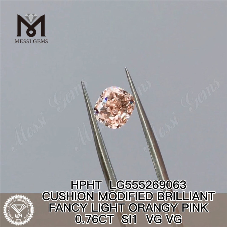 0,76 ct Kissenschliff Fancy Light Orange Pink SI1 VG VG Labordiamant HPHT LG555269063