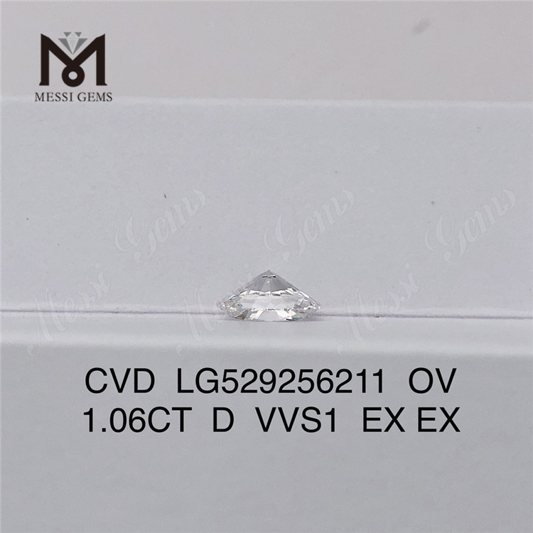 1,06 ct D VVS1 EX EX OVAL synthetischer Diamant CVD