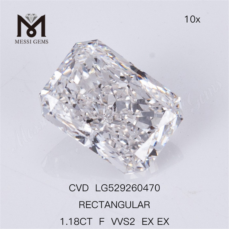 1,18 CT RECTANGULAR F VVS2 EX EX CVD Lab Diamonds IGI-Zertifikat