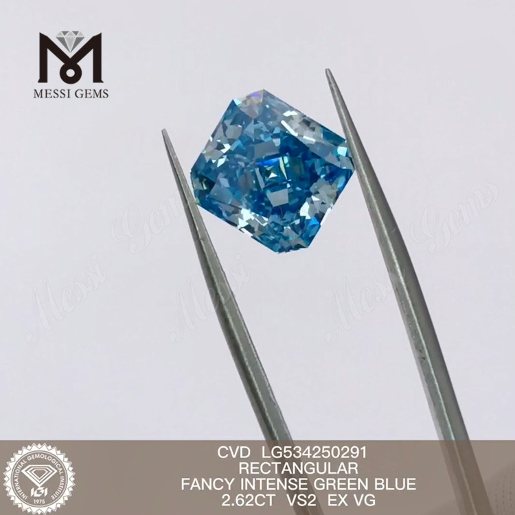 2,62 CT VS RECHTECKIGE künstliche Diamanten, blaue CVD-Diamanten, Fabrikpreis LG534250291
