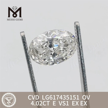 4,02 CT E VS1 CVD OV im Labor hergestellte Diamanten LG617435151丨Messigems